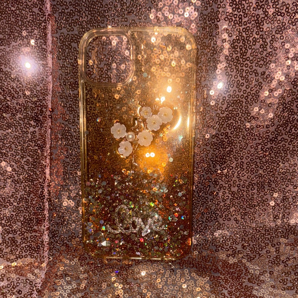 Glitter Gold Floral 14plus Phone Case